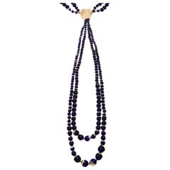 Dior Mise en Dior Blaue mehrreihige Halskette mit Perlen