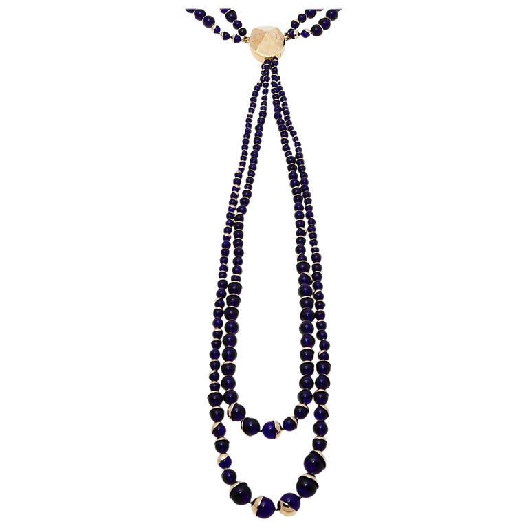 Dior Mise en Dior Collier de perles bleues à plusieurs rangs En vente sur  1stDibs