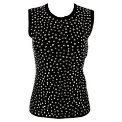 MICHAEL KORS COLLECTION Size M Black Viscose Blend Studded Dress Top