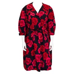 1960s Christian Dior Opera Coat with Red Roses 