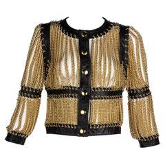 Retro Moschino Archive Gold Chain Leather Jacket JLO Spring 2010