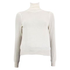 CELINE vanilla cashmere LIGHTWEIGHT Turtleneck Sweater XS