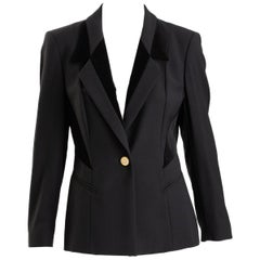 Escada 'Couture' Black Velvet with Detailed Embellished Sleeves Blazer ...