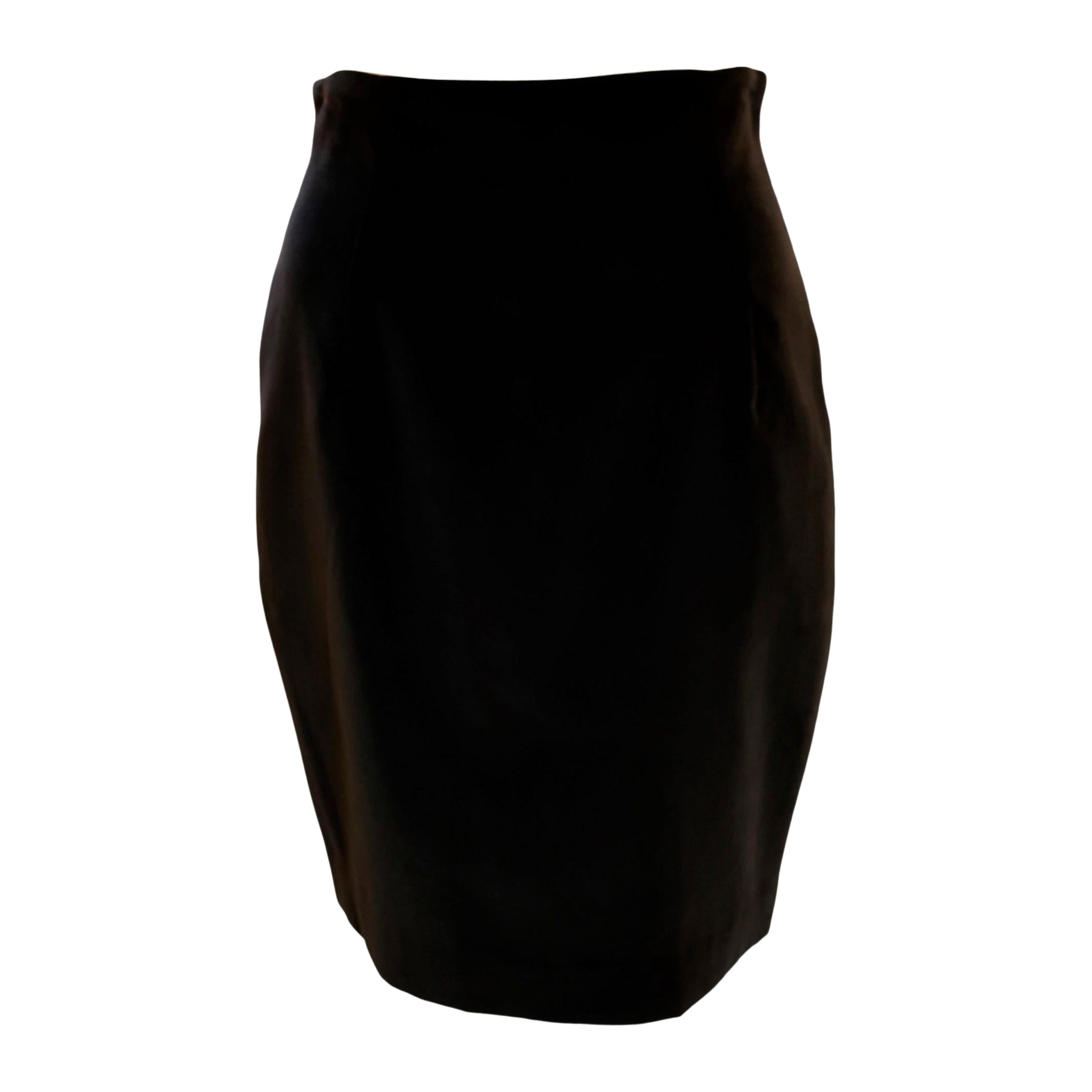 Chantal Thomass Black Velvet Pencil Skirt For Sale