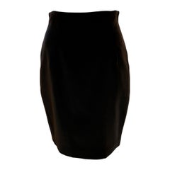 Retro Chantal Thomass Black Velvet Pencil Skirt