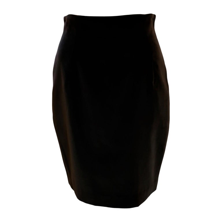 Chantal Thomass Black Velvet Pencil Skirt For Sale at 1stDibs