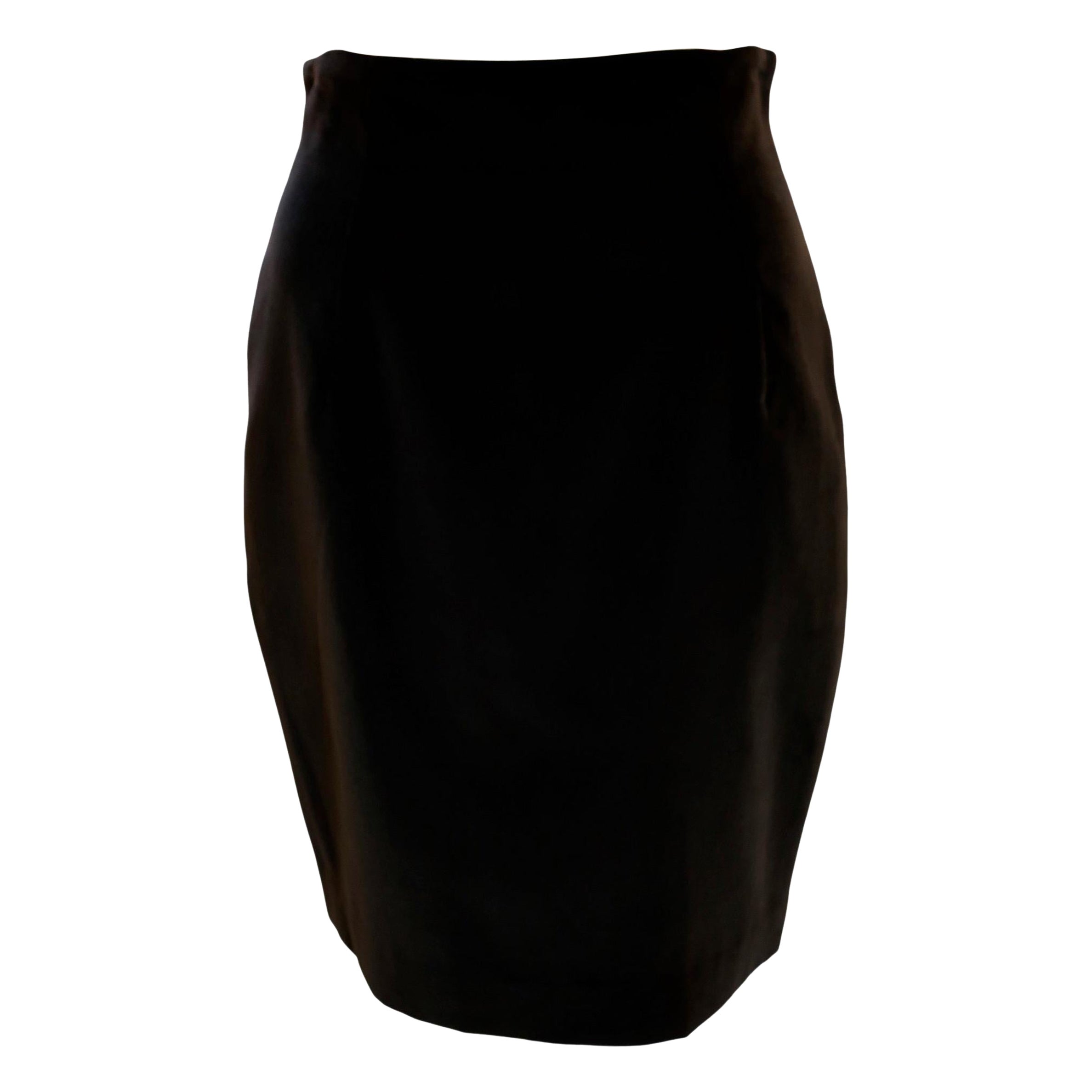 Chantal Thomass Black Velvet Pencil Skirt For Sale
