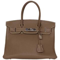Hermes Etoupe Togo 30cm Birkin Bag PHW