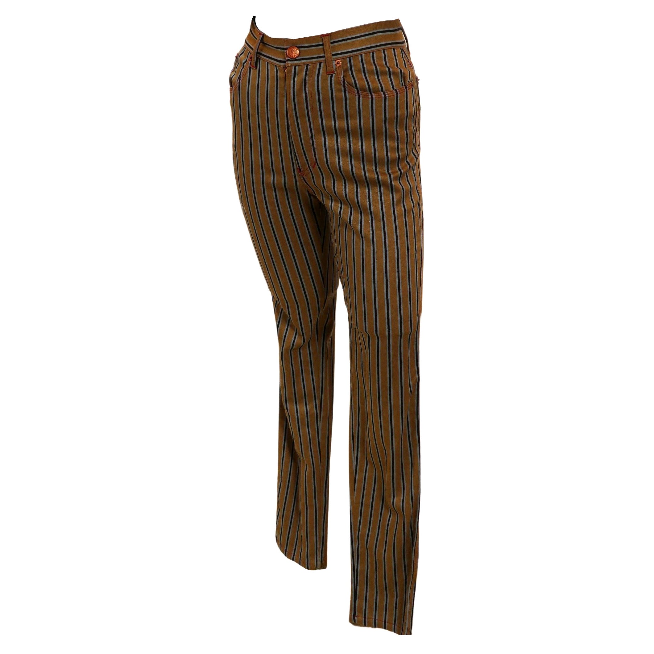 Jean Paul Gaultier Striped Jeans For Sale