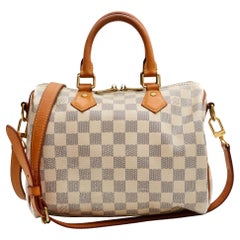 Sold at Auction: Louis Vuitton, Louis Vuitton - New - Damier Azur Speedy 25  Bandouliere Top Handle Bag w/ Strap