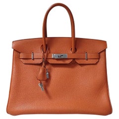 Hermès Birkin 35 2 colour Leather Handbag