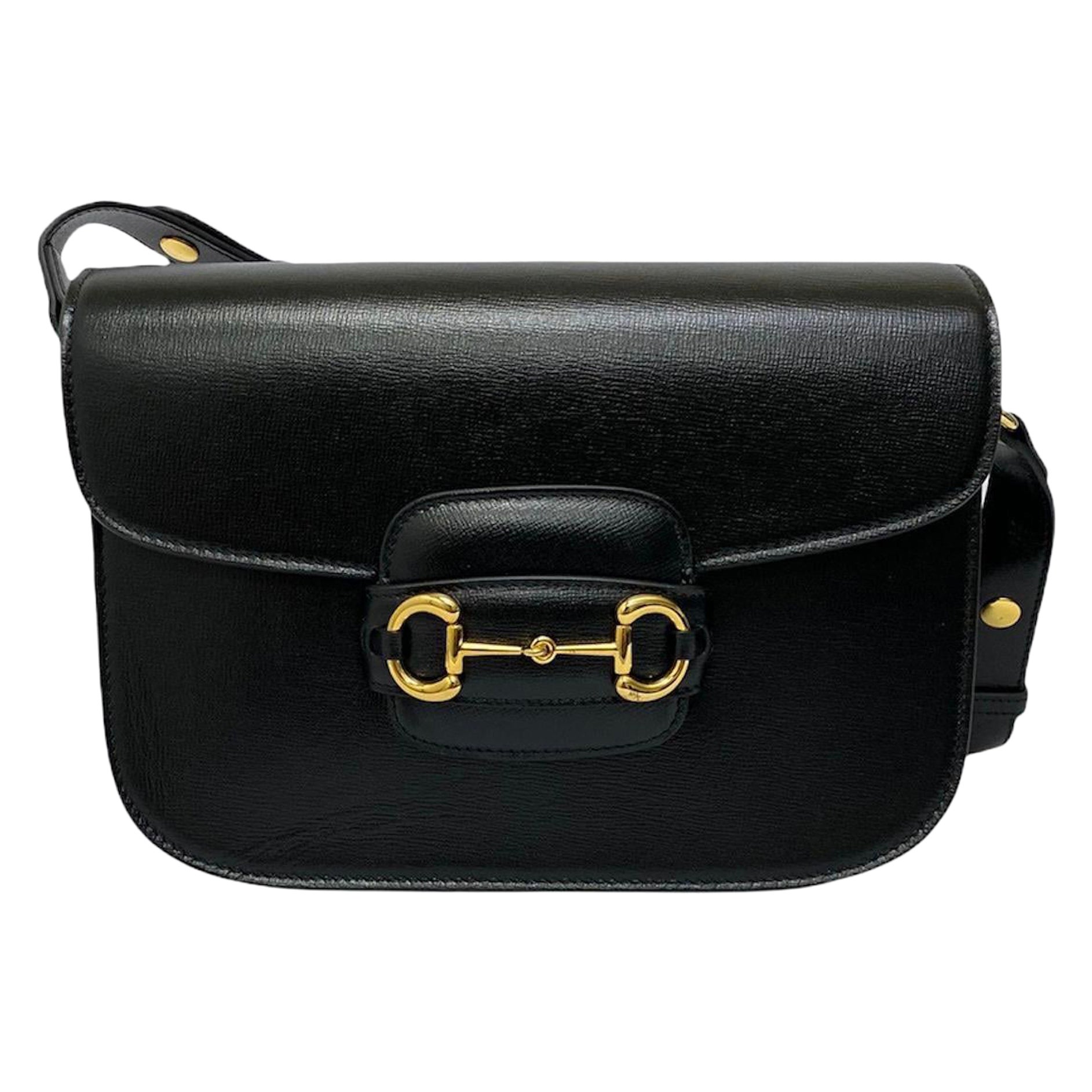 Gucci Black Leather Horsebit 1955 Bag