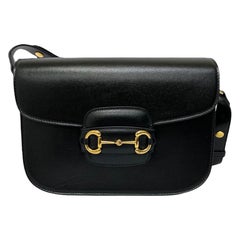 Gucci Horsebit 1955 Tasche aus schwarzem Leder