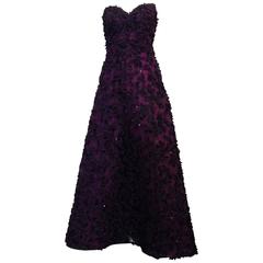 Oscar de la Renta Royal Purple Floral Gown