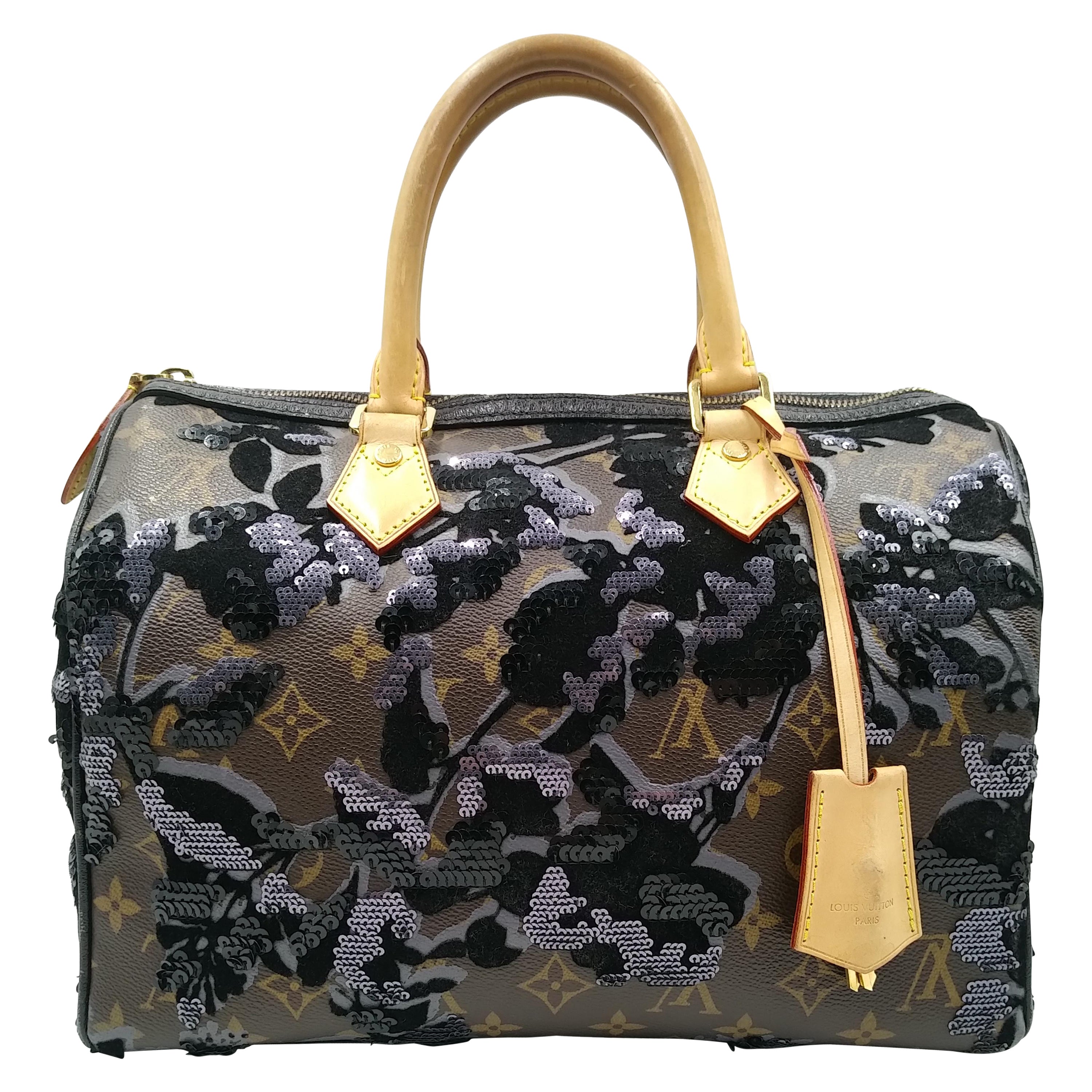 Louis Vuitton Fleur De Jais Sequin Speedy 30 Bag For Sale