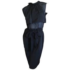 Yves Saint Laurent by Alber Elbaz Sheer Black Dress