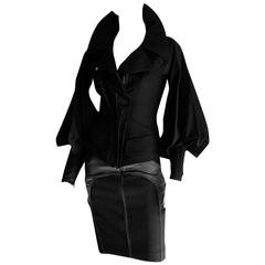 Heavenly Tom Ford Gucci FW 2003 Collection Black Corseted Runway Jacket & Skirt!