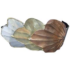 Massive Avant Garde Mixed Metal Leaf Belt c 1980s 6