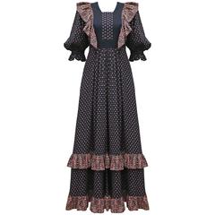 Gina Fratini floral maxi dress with low back, c. 1970s 11