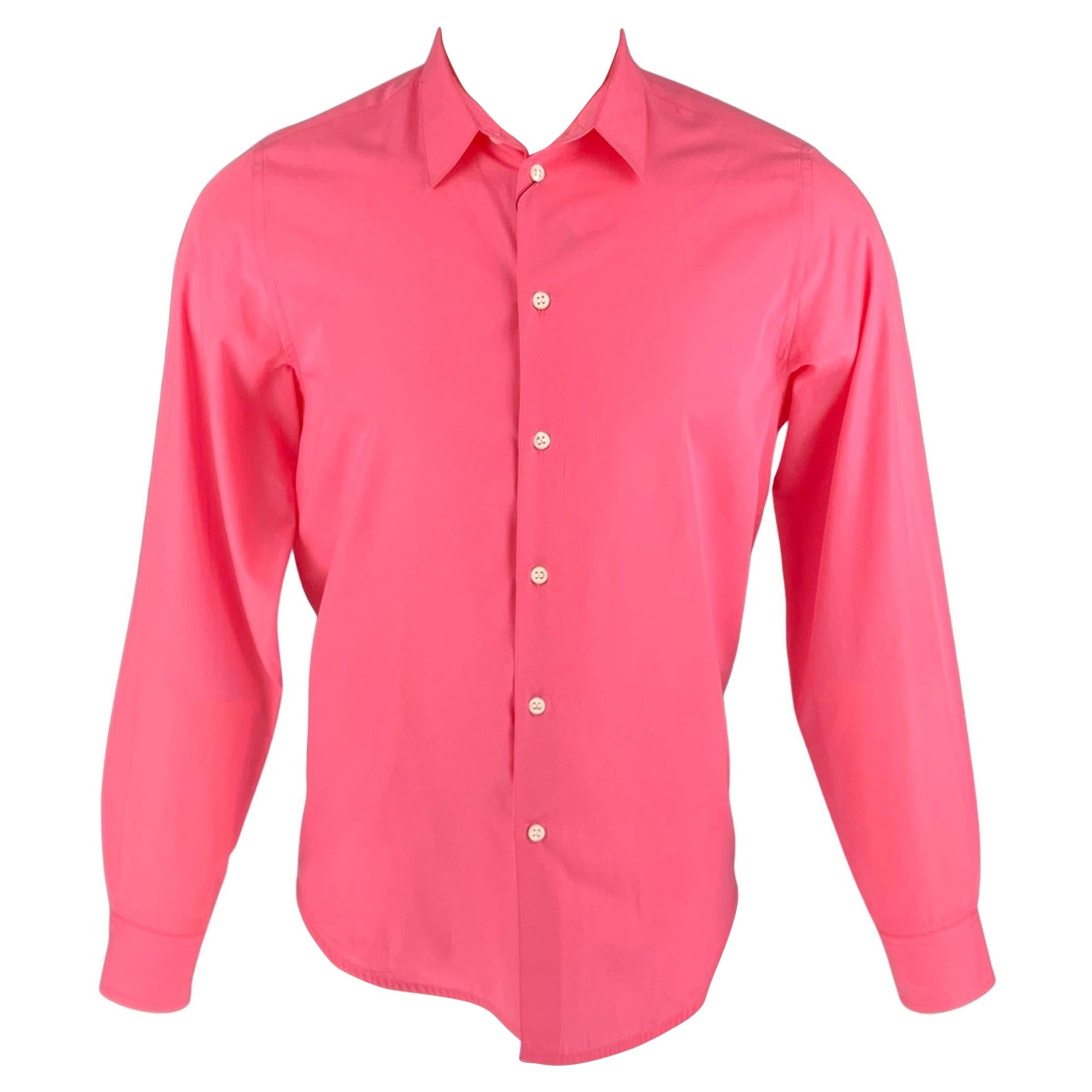 A.P.C. Size S Pink Polyester / Cotton Button Up Long Sleeve Shirt