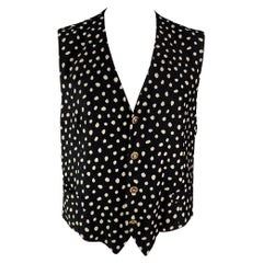 VERSACE CLASSIC Size 46 Black & White Dots Viscose Blend Vest