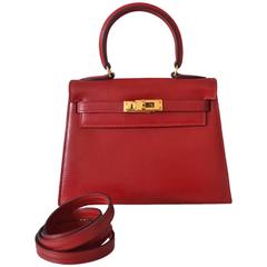 Hermes handbag Kelly 20 Box Rouge Vif