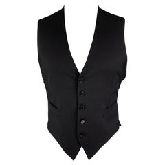 RALPH LAUREN Black Label Size 38 Black Wool Classic Vest
