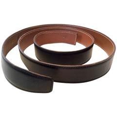 Hermes Belt - Smooth Black and Caramel Brown - Size 105