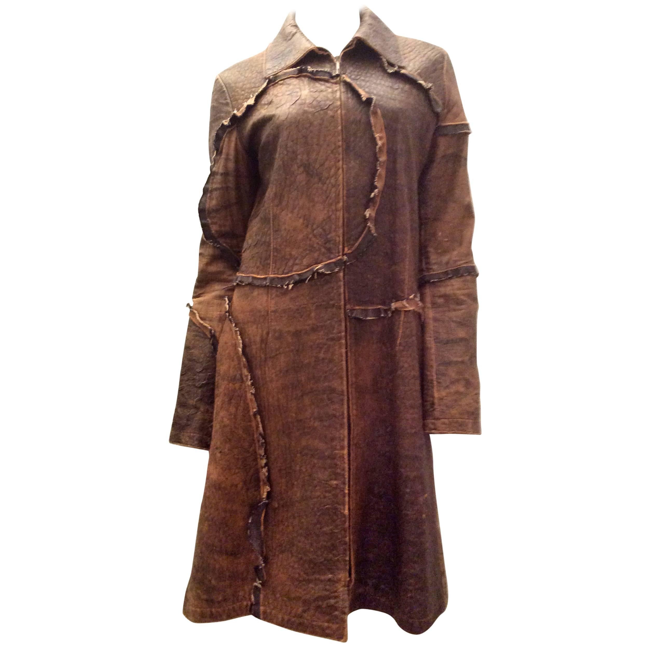 Roberto Cavalli Distressed Leather Jacket - Size 40