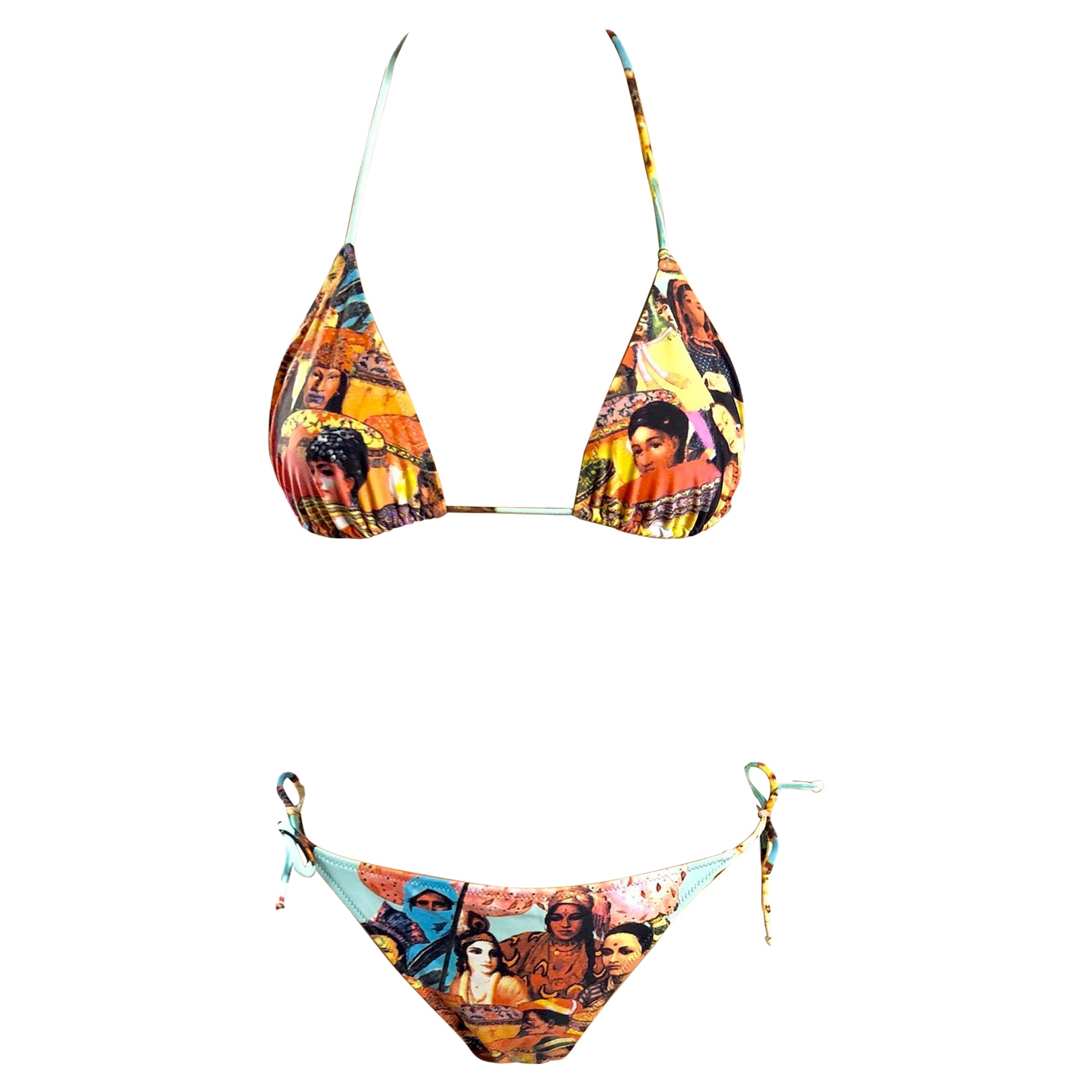 Jean Paul Gaultier Soleil Vintage People Bikini Swimwear Swimsuit 2 Piece Set
