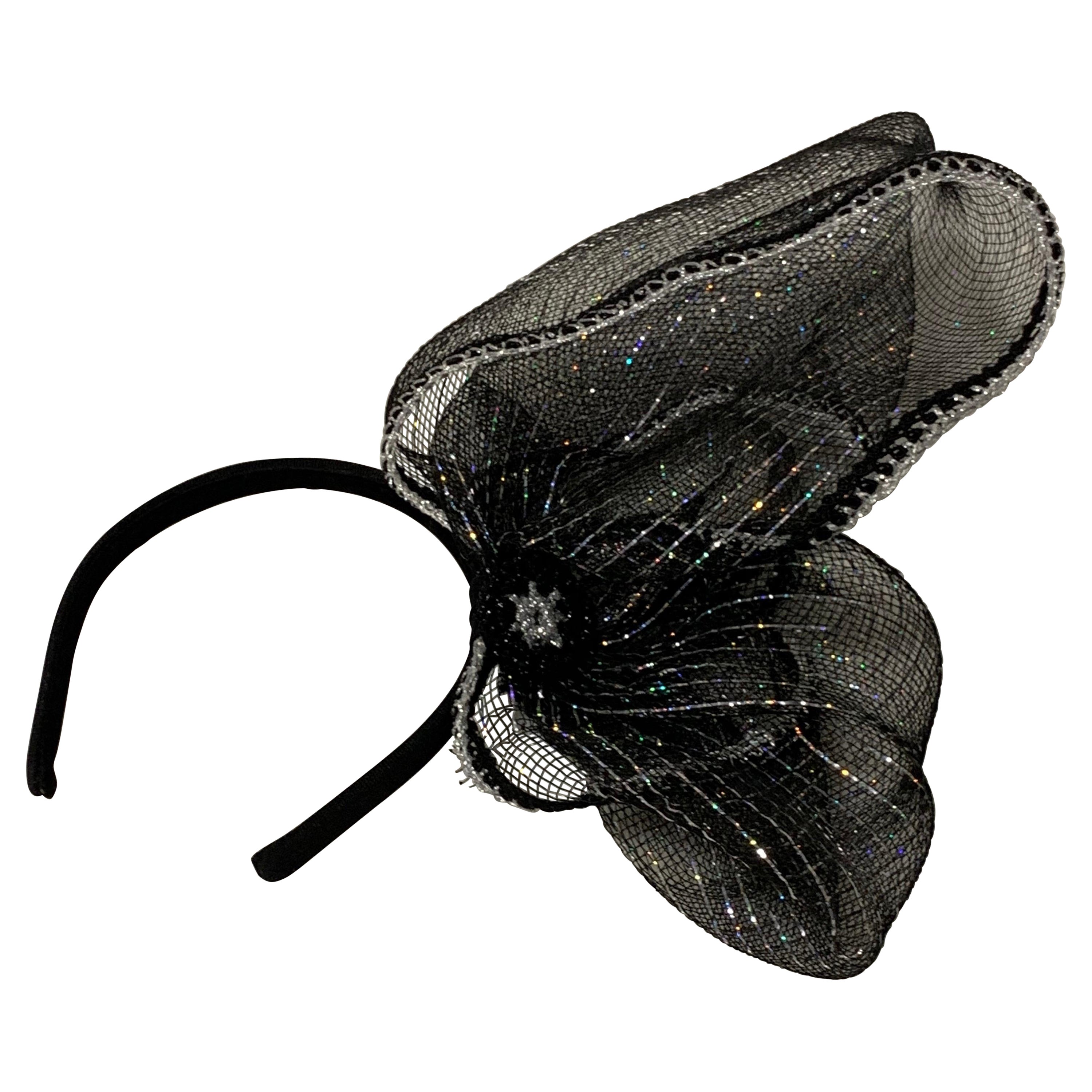 Torso Creations Abstract Sculpted Black Woven Headband Fascinator