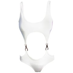 Tom Ford for Gucci S/S 1998 Cutout Buckles One Piece Bodysuit Swimsuit Swimwear 
