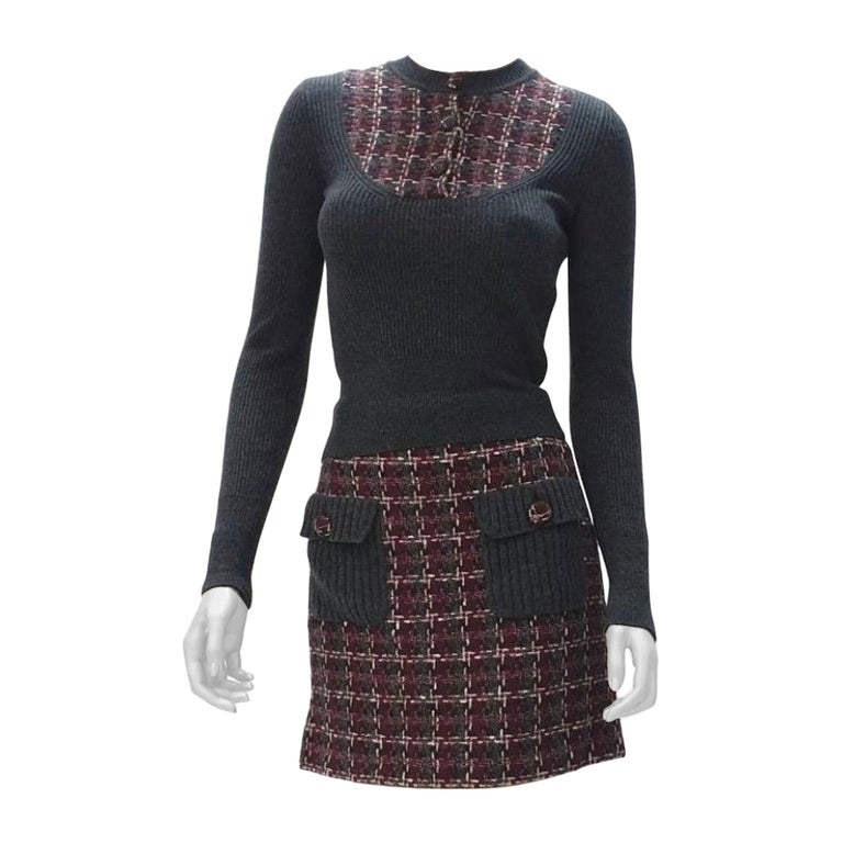 Chanel 07A Tweed Skirt Set at 1stDibs