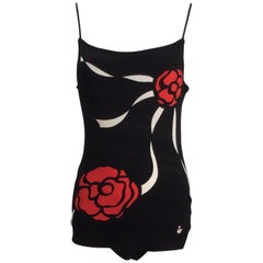Mod Herma Black Bathing Suit, 1960s 