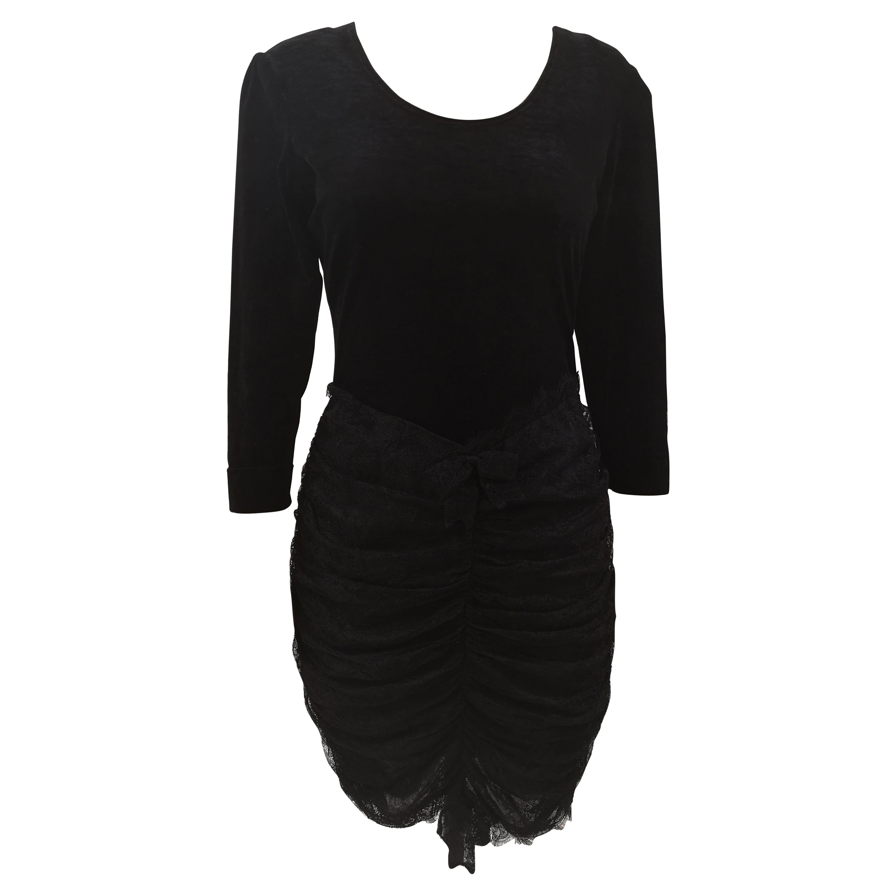 Moschino black velvet dress For Sale