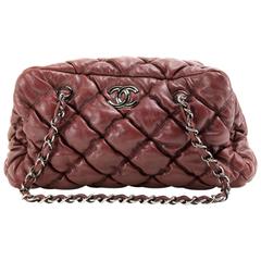 Chanel Dark Red Leather Bubble Quilt Bag
