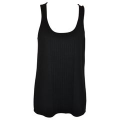 TSE Wonderfully Soft Black 2-Ply Cable Center Cashmere Tank Top