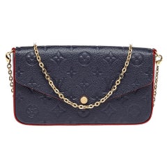 Louis Vuitton - Pochette Felicie en cuir Empreinte avec monogramme, bleu infini