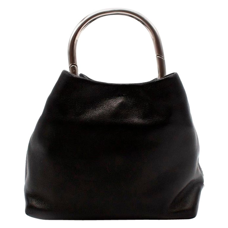 Prada Top-Handle Leather Bucket Bag