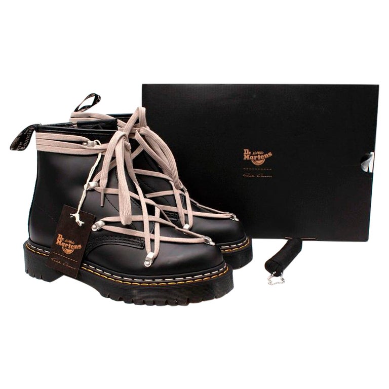 Dr Martens x Rick Owens Black Smooth Leather 1460 Bex Boots - US 8.5 For  Sale at 1stDibs | mens dr. martens rick owens x 1460 bex leather boot  stores, 1460 rick