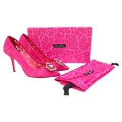 Dolce & Gabbana Belluci Taormina Pink Lace Embellished Pumps - US 9.5