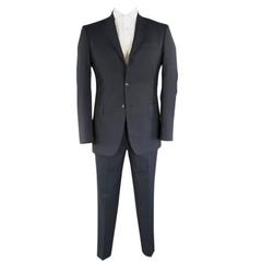 Retro PIERRE BALMAIN 40 Regular 2-Button Navy Wool 34 32 Suit
