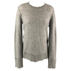 R13 Size S Grey Heather Distressed Cashmere Sweater