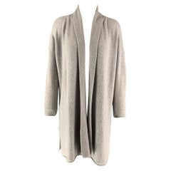 AMINA RUBINACCI Size 4 Light Gray Cashmere Oversized Cardigan