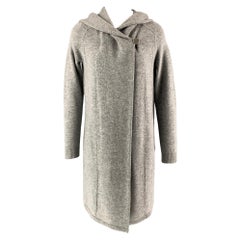 THEORY Size S Grey Heather Wool / Cashmere Hooded Cardigan