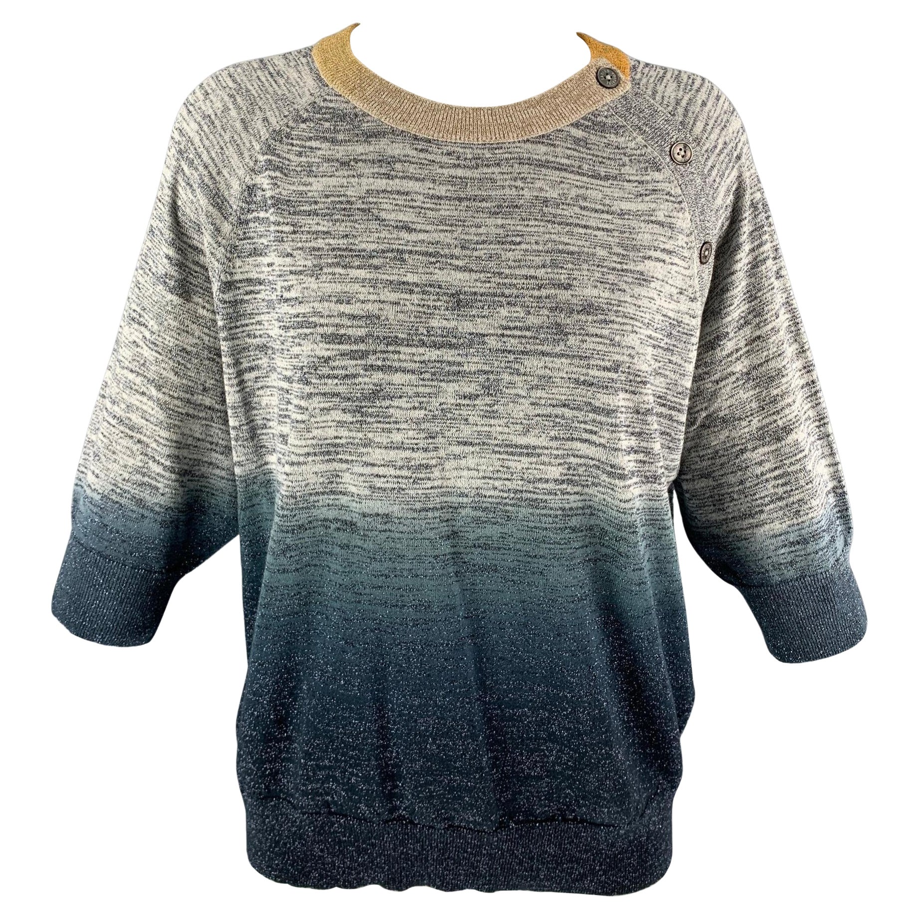 ZADIG and VOLTAIRE Size M Blue and Grey Ombre Cotton Blend Pullover For  Sale at 1stDibs