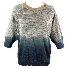 ZADIG & VOLTAIRE Size M Blue & Grey Ombre Cotton Blend Pullover