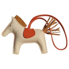 Hermès Rodeo Charm Horse for Kelly Birkin Bag Craie Sesame Cornaline MM 