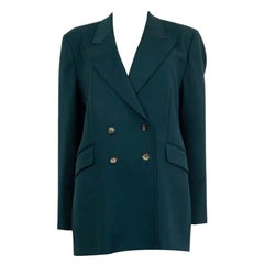 GABRIELA HEARST deep green stretch wool ANGELA Blazer Jacket 48 XL