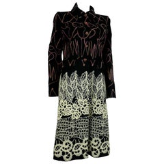 Christian Lacroix Vintage Wool Blend Coat with Appliqué and Embroideries